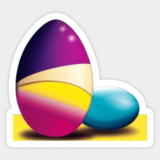 Easter eggs digital art (MD23Etr003) Sticker